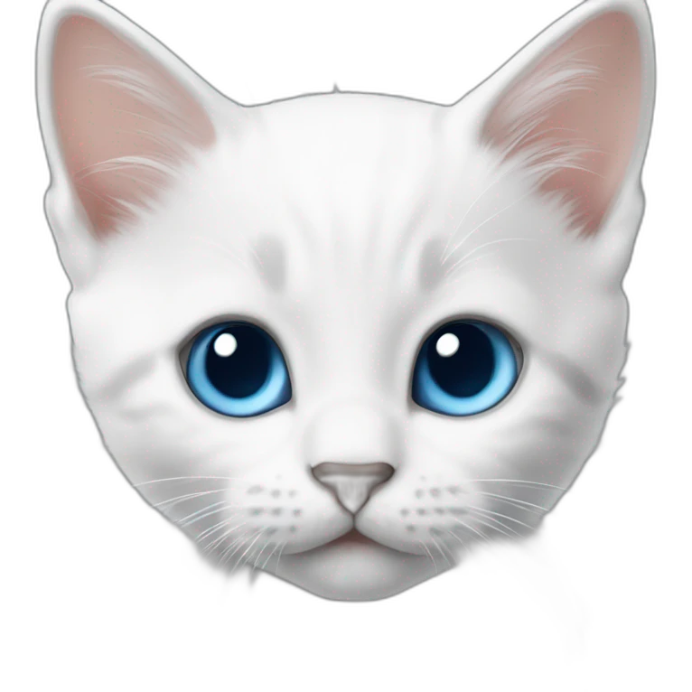 Kitten white whit blue eyes  emoji