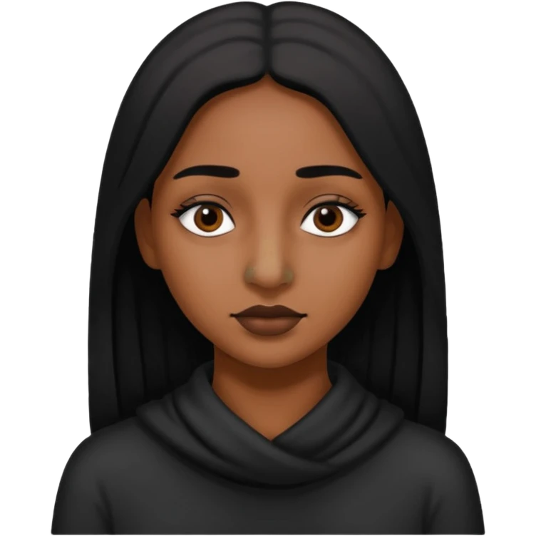 she has black pigment over the bridge of her nose. like around her eyes. emoji