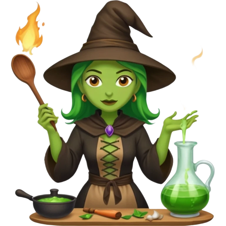 green witch cooking potion emoji