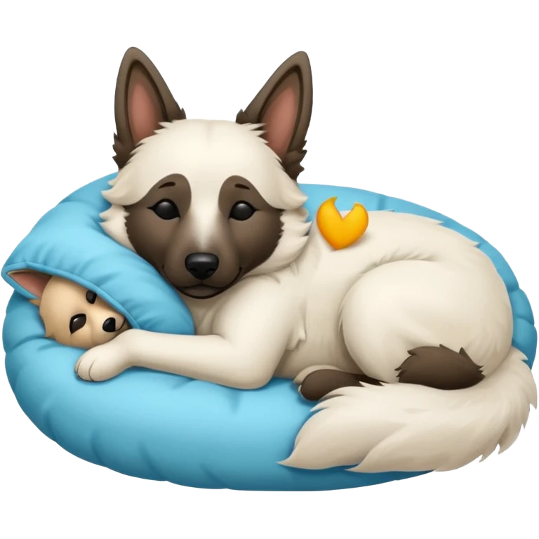 White Belgian shepherd dog sleeping emoji