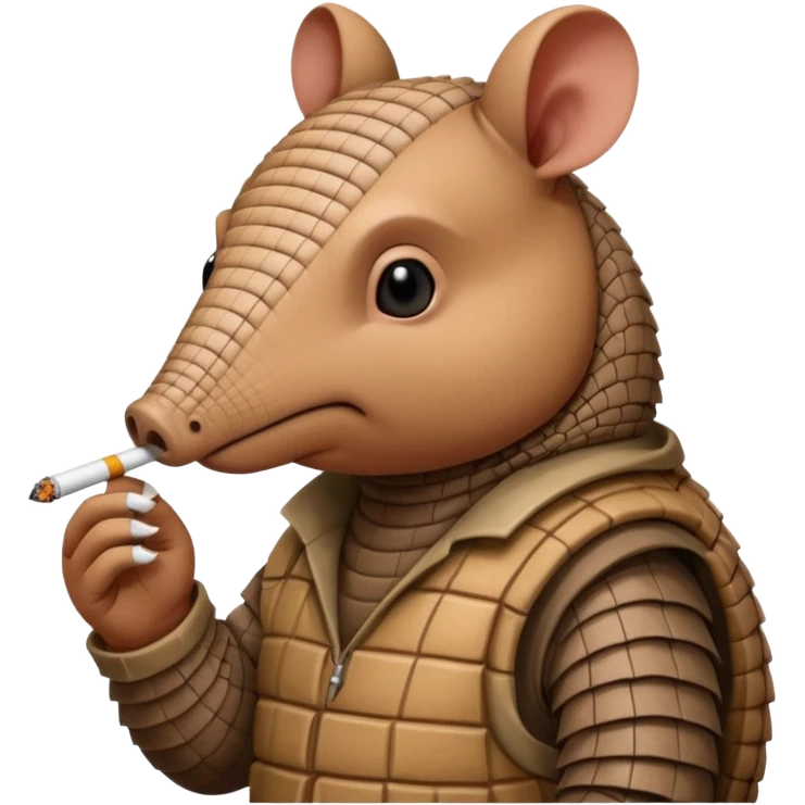 curious hacker armadilloarmadillo smoking cigarette whos always coding 24/7 emoji