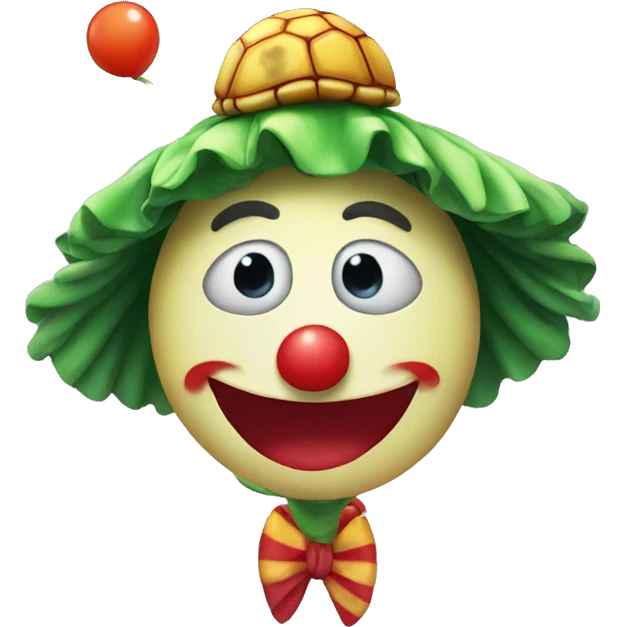 fusion a clown emoji with a turtle emoji