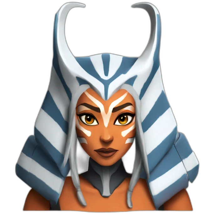 Sexy Ahsoka Tano (Portrait, front facing, Apple iOS 17 style) horns, tendrils emoji