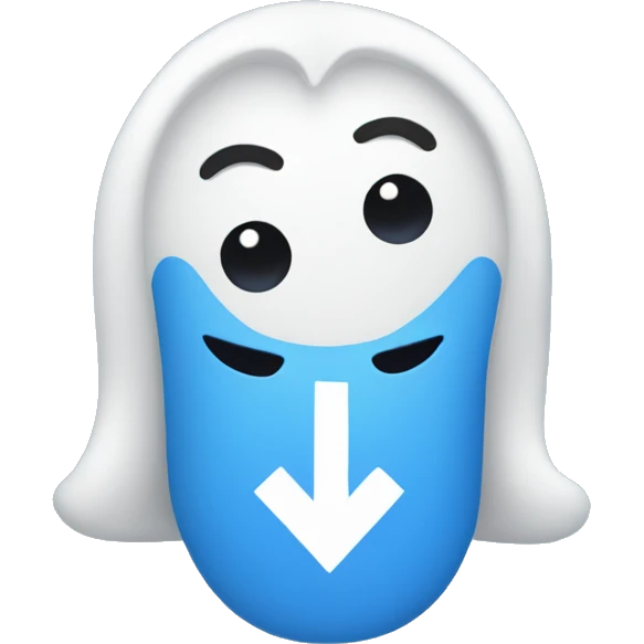 White tick with blue background  emoji