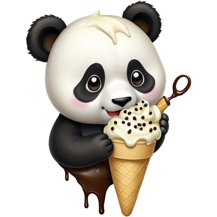 Panda eating ice cream emoji