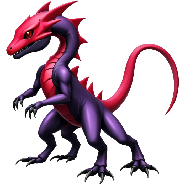 Shiny Gothic Edgy epic Salandit-Genesect-Miraidon-Fakémon-hybrid-creature (full body)  emoji