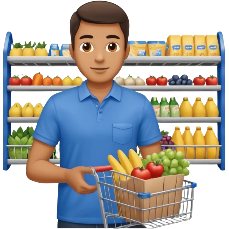 A man with a supermarket cart emoji