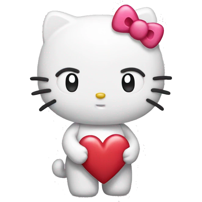 hello kitty with heart emoji
