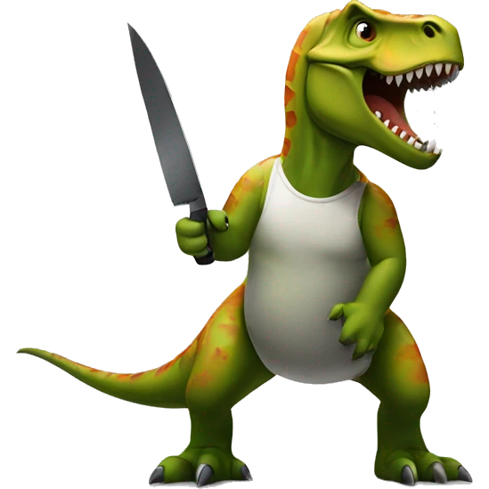 Dinosaur holding a knife emoji