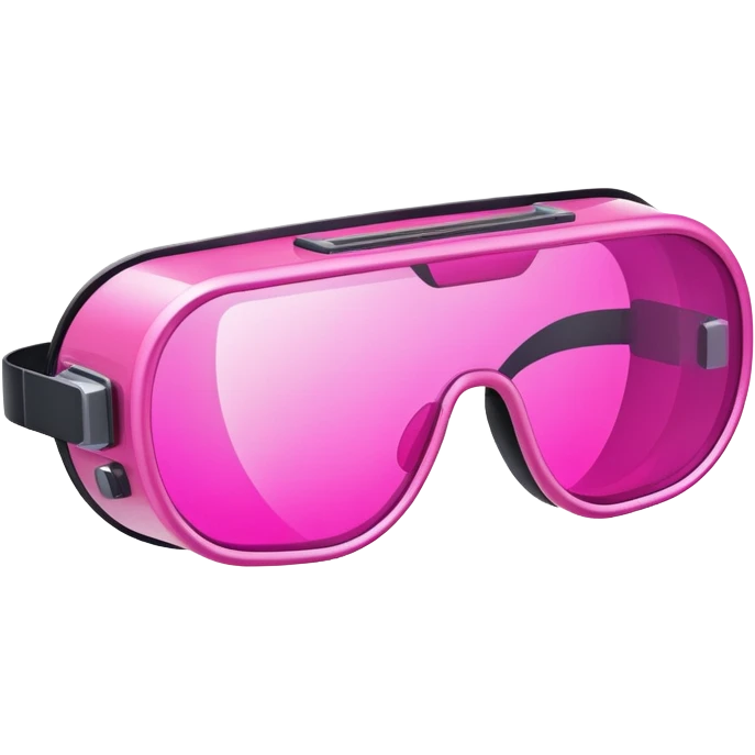 futuristic pink welding glasses, sleek design with bright pink lenses, no frame, high-tech protective eyewear emoji