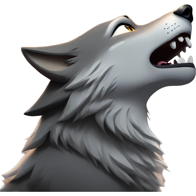 Wolf howling to the moon emoji