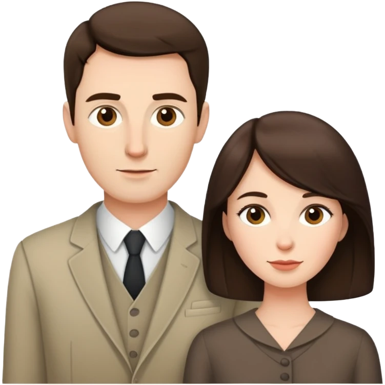 Short brunette wife next to tall husband emoji