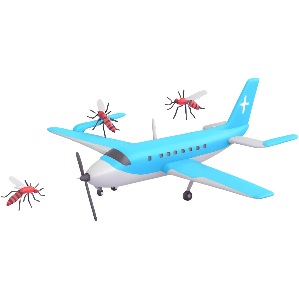 mosquito airport with mosquitoes as airplanes emoji