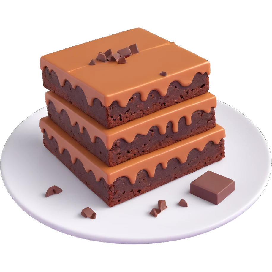 chocolate brownie with fudge emoji