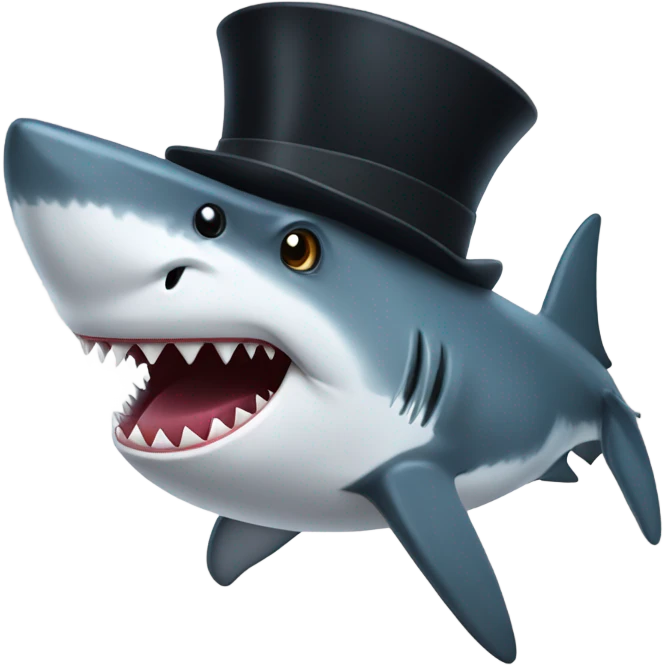 shark with tophat emoji