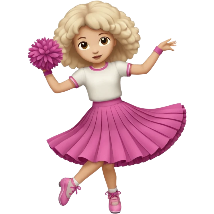 turtle girl dancing with skirt holding   pompom emoji