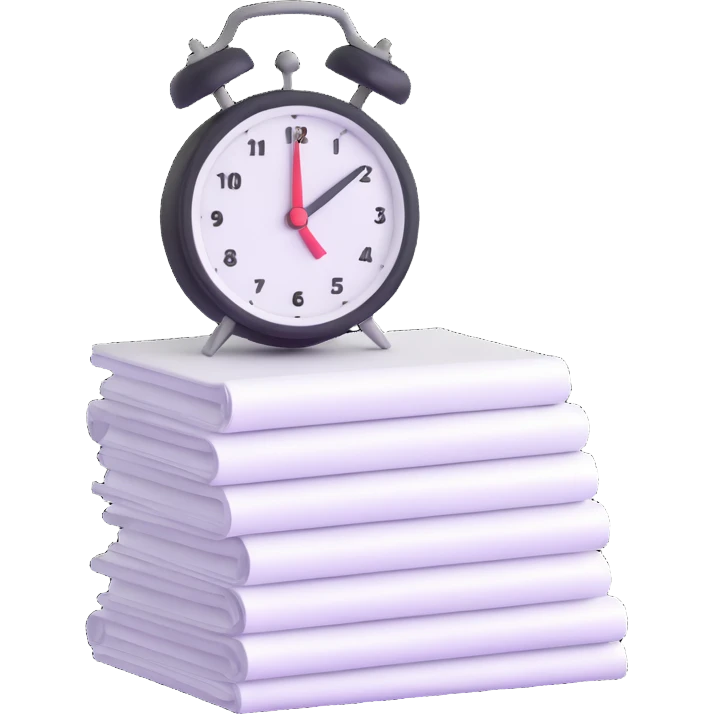 small stack of papers with a timer symbolizing heavy admin workload emoji