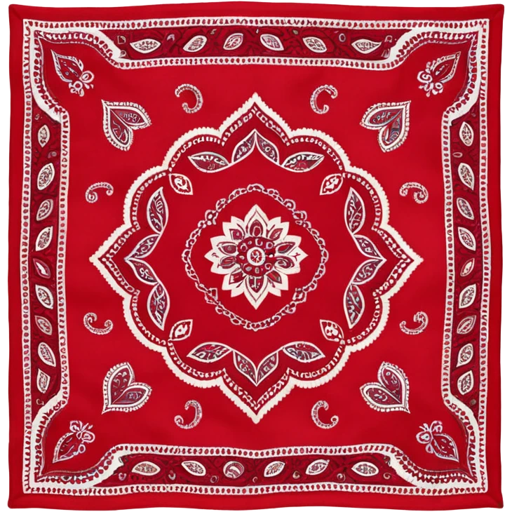 head bandana,Red paisley emoji