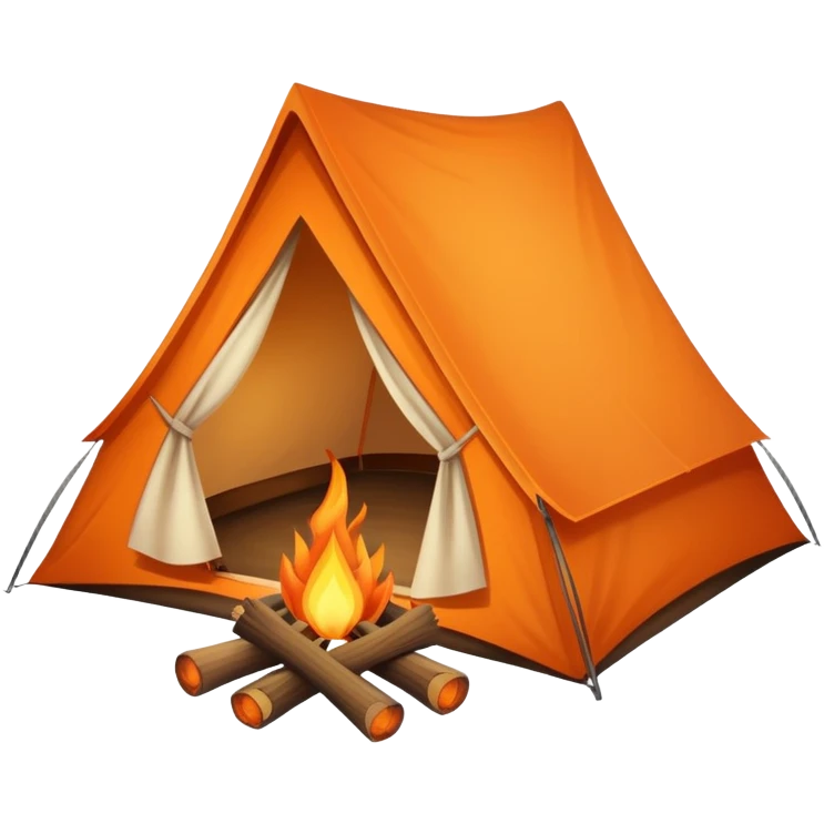 camping tent with campfire emoji