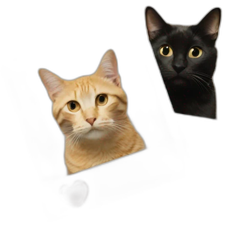 Two polaroid photos with a cats on it emoji