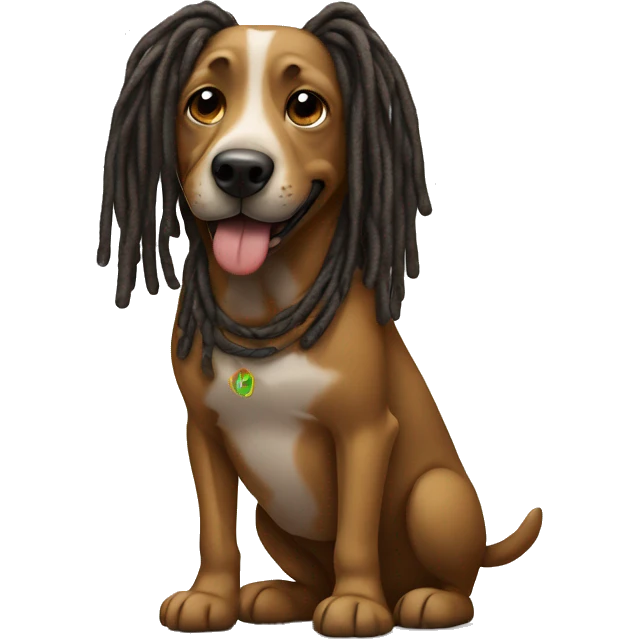 Dog with dreads blowing a kiss  emoji