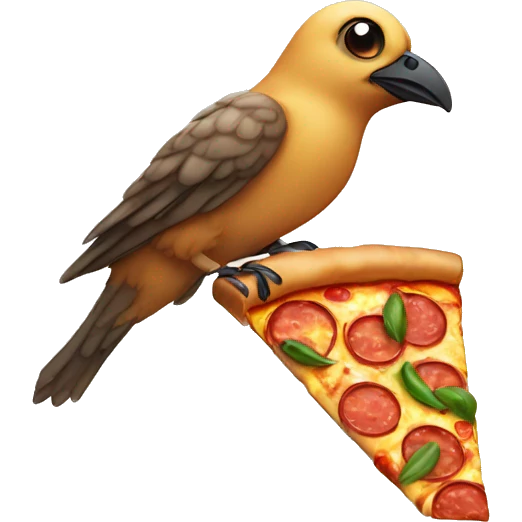 Bird with a pizza emoji
