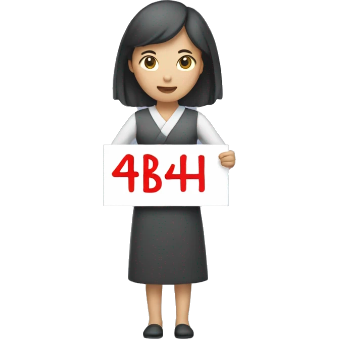 Korean woman holding 4B movement sign emoji