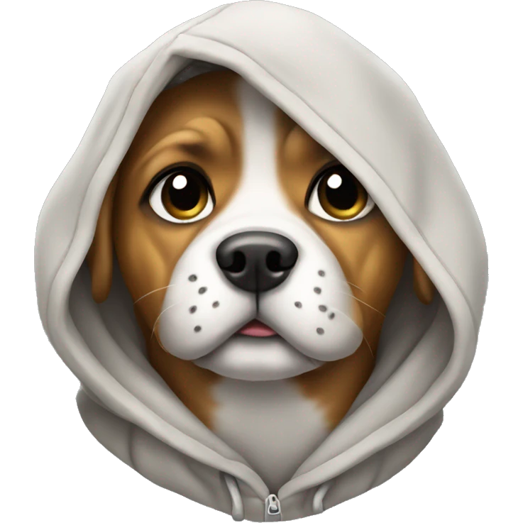Dog wearing hoodie emoji