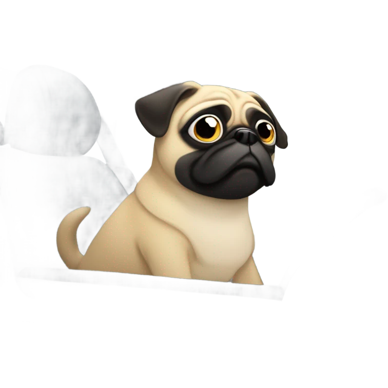 Pug in a Hyundai Kona car  emoji