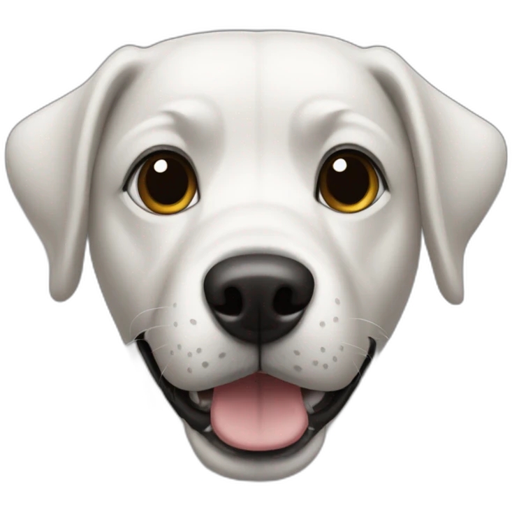 dog with black head and white body emoji