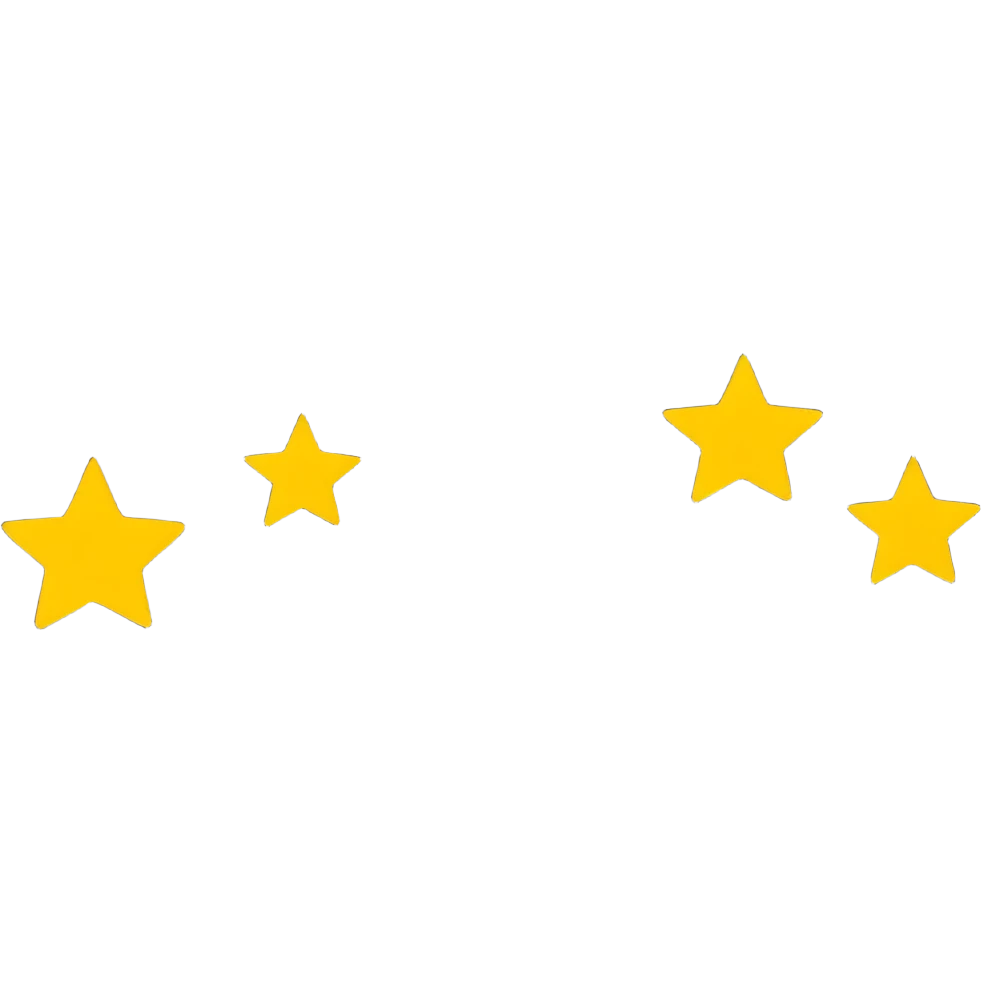 5 golden stars rating, perfect score emoji