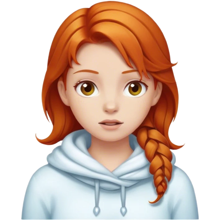 Freezing girl with ginger hair emoji