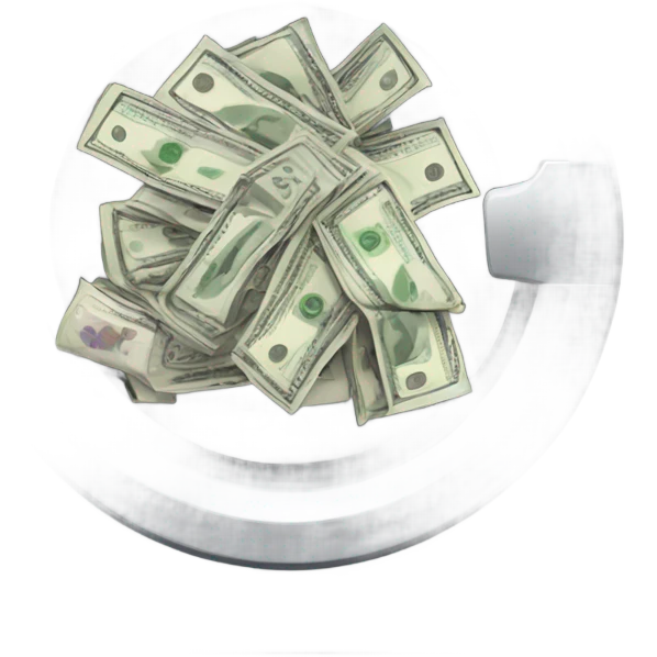 Lots of cash in a washing machine emoji