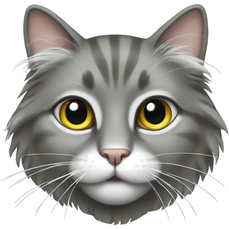 Grey long haired cat  emoji