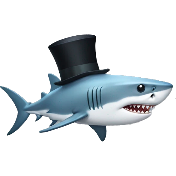 Shark with tophat emoji