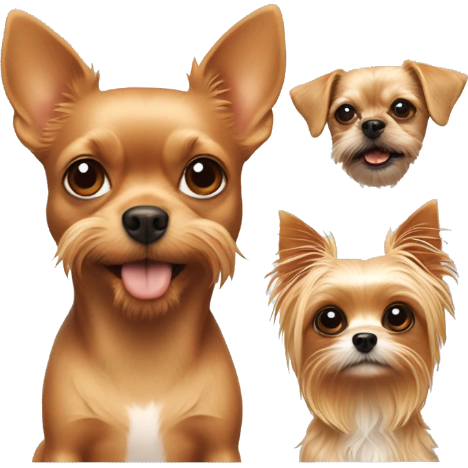 two dogs, one a light red Chihuahua, the other a Yorkshire Terrier emoji