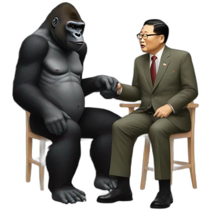 Gorilla meeting supreme leader Kim Yong UN emoji