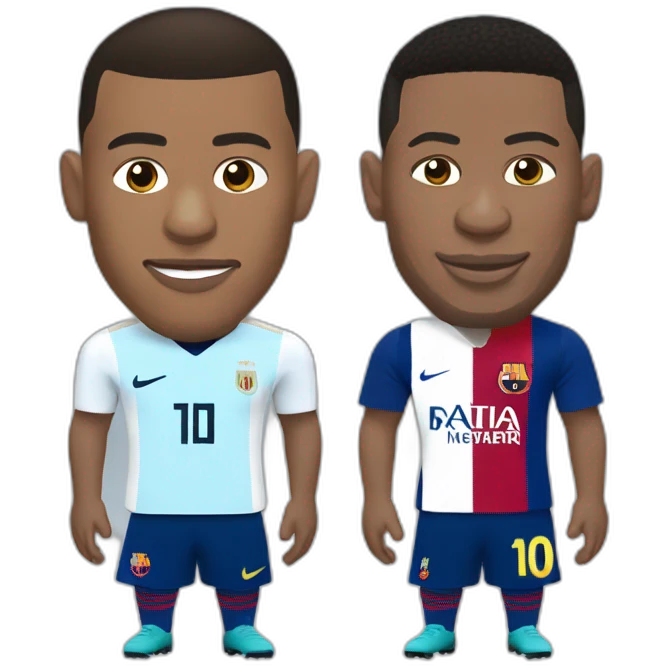 Mbappé et messi emoji