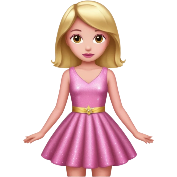 Pink sparkly gold model girl emoji