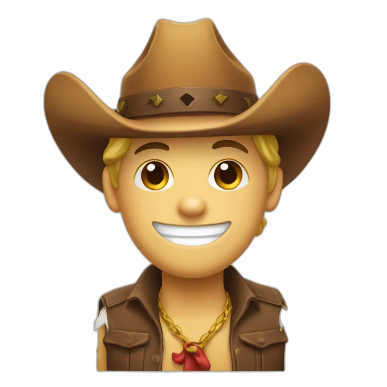 smile emoji whit thumb up and cow boy hat emoji