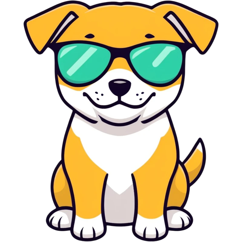 Perro con gafas de sol de flow  emoji