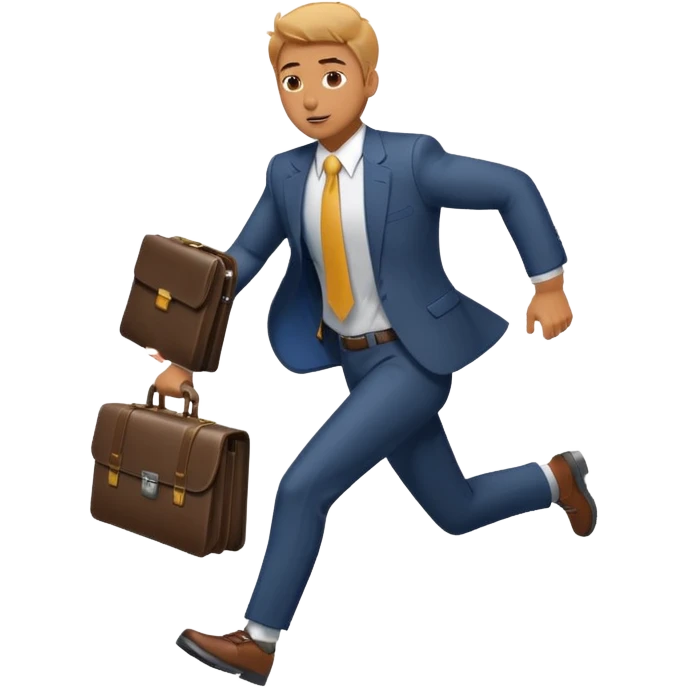 man in suit running with briefcase emoji