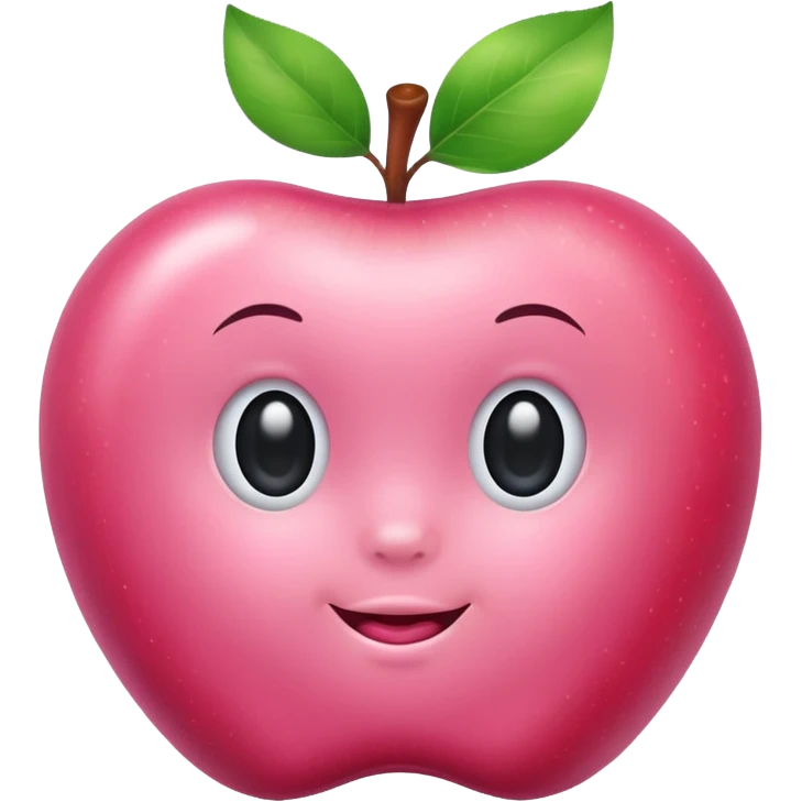baby pink colored apple no face emoji
