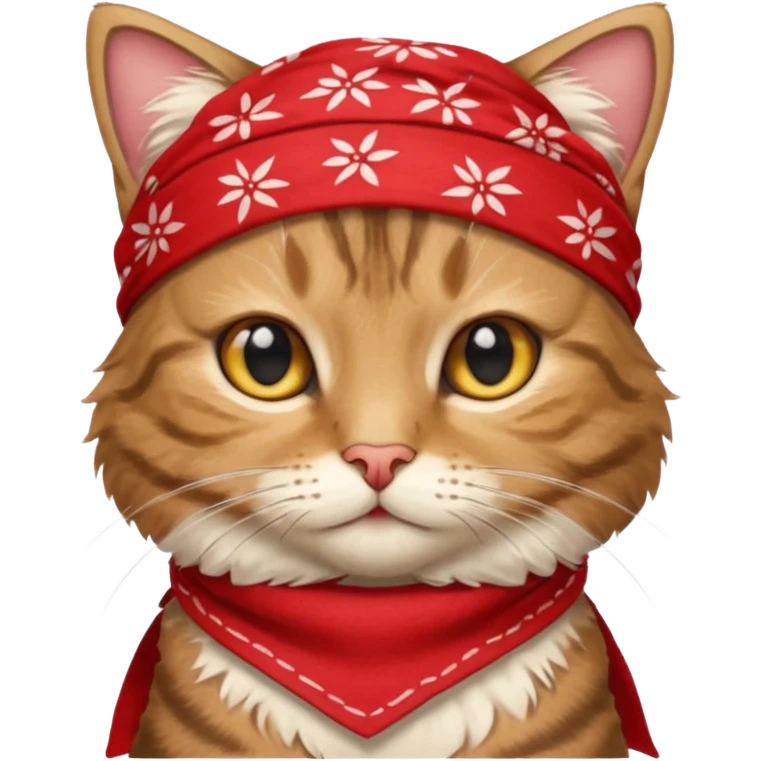 cat with wearing red bandana emoji