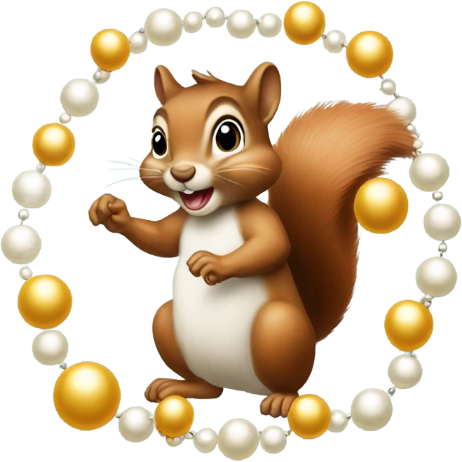 Pearls with a squirrel emoji