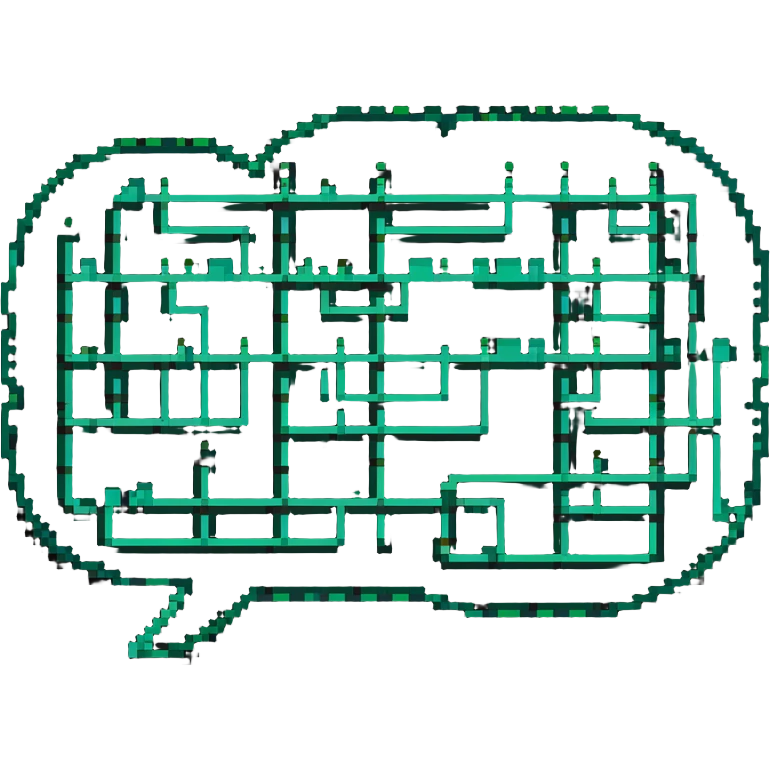 AI chat bubble with circuit patterns, digital conversation icon emoji