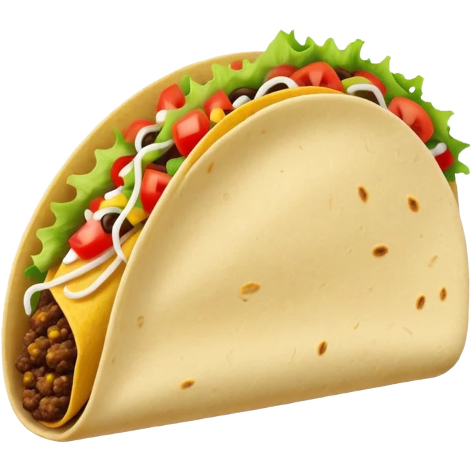 Ultra simple taco with most basic shape and flat colors emoji