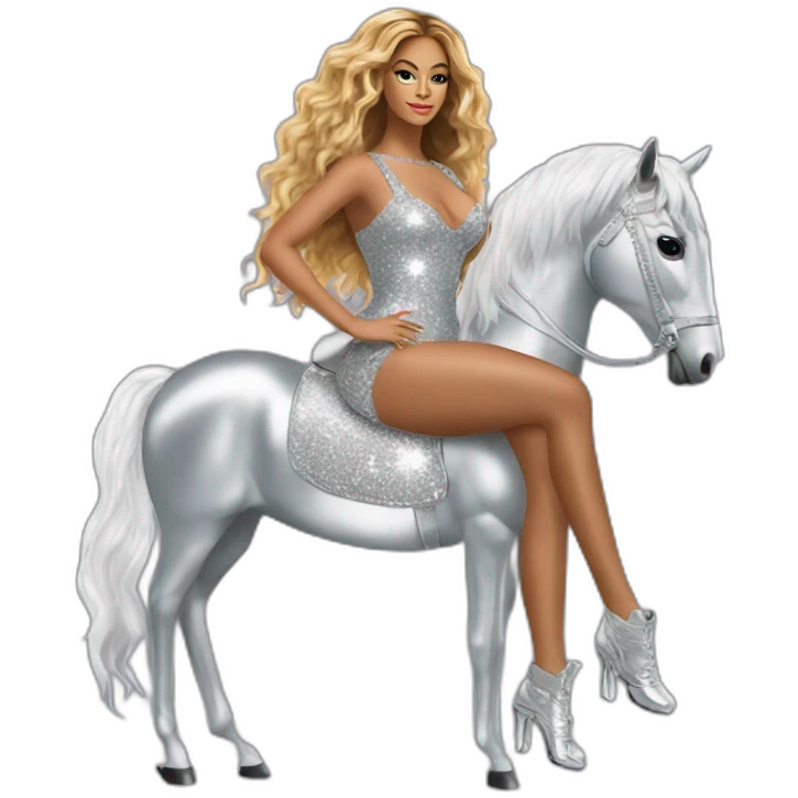 beyonce-sitting-on-sparkly-silver-horse emoji