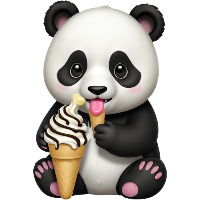 Panda eating ice cream emoji