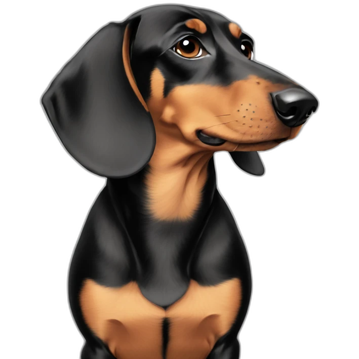 Dog head reality dachshund sideways lefts emoji